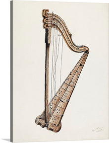  4“Stringed Harp” by Grace Thomas invites you into the enchanting world of music and art. This exquisite piece captures the elegance and intricate design of a classic harp, rendered with meticulous detail and artistic finesse. Every curve, string, and embellishment is brought to life, offering viewers a symphony of visual delight.