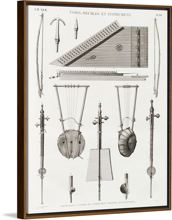 "Vintage Illustration of Antique Musical Instrument Published in 1809-1828", Edme-François Jomard