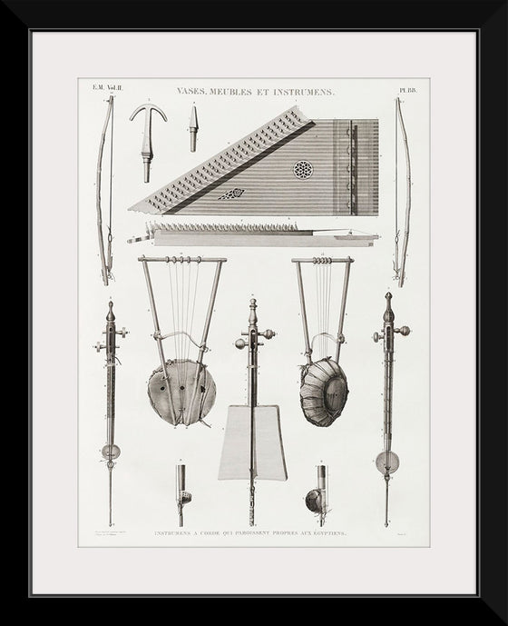 "Vintage Illustration of Antique Musical Instrument Published in 1809-1828", Edme-François Jomard