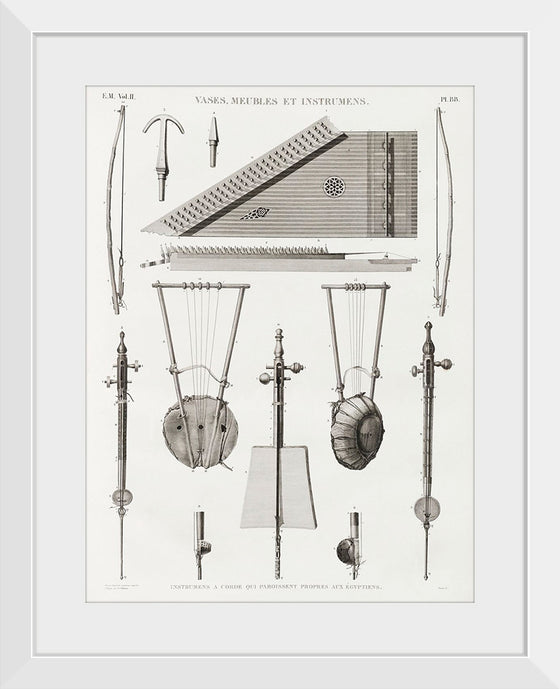 "Vintage Illustration of Antique Musical Instrument Published in 1809-1828", Edme-François Jomard