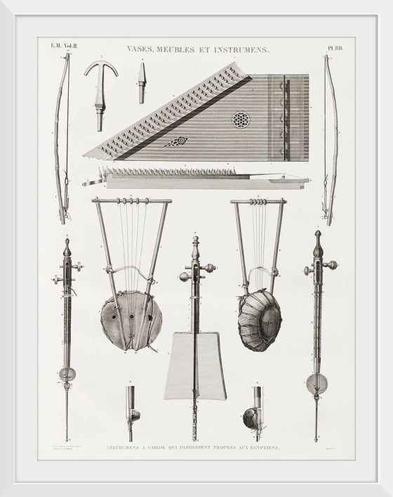 "Vintage Illustration of Antique Musical Instrument Published in 1809-1828", Edme-François Jomard