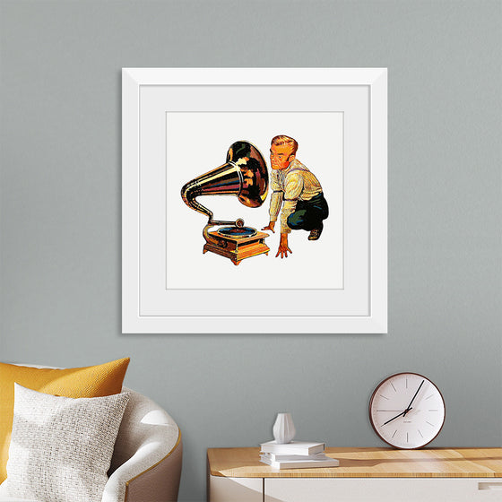 "Man Listening to Gramophone"