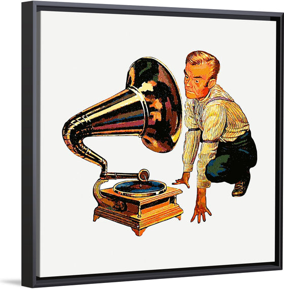 "Man Listening to Gramophone"