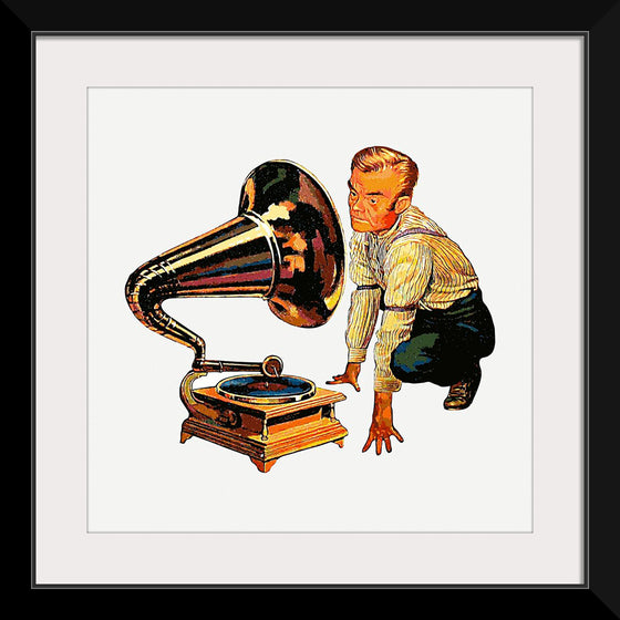 "Man Listening to Gramophone"