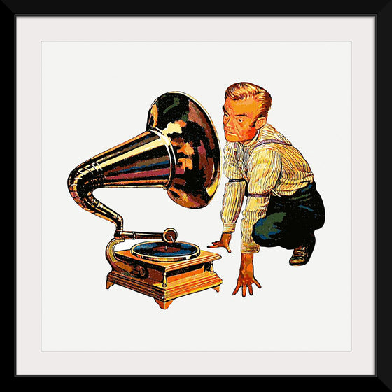 "Man Listening to Gramophone"