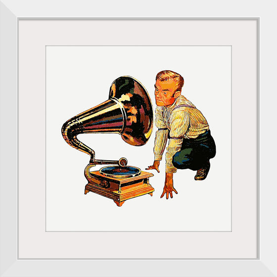 "Man Listening to Gramophone"