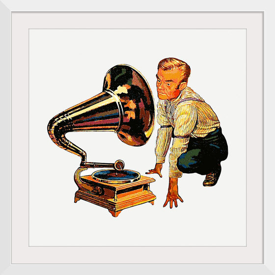 "Man Listening to Gramophone"