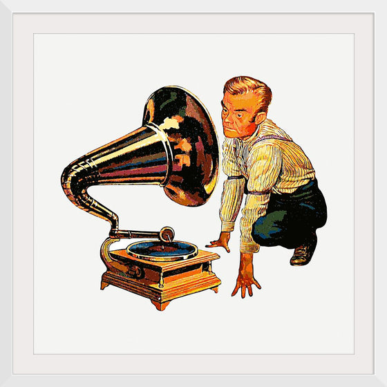 "Man Listening to Gramophone"