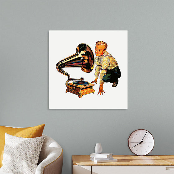 "Man Listening to Gramophone"