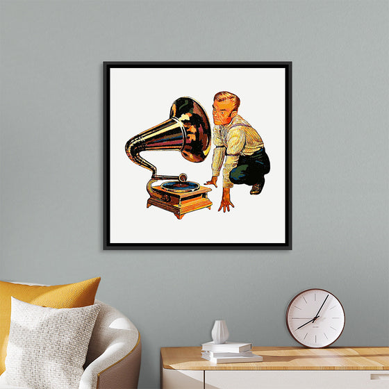 "Man Listening to Gramophone"