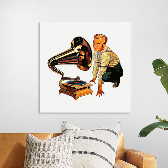 "Man Listening to Gramophone"