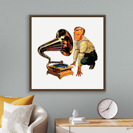 "Man Listening to Gramophone"