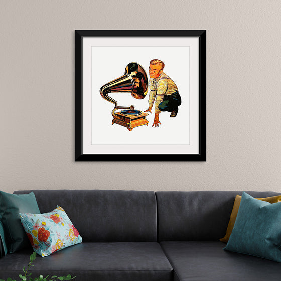 "Man Listening to Gramophone"