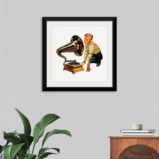 "Man Listening to Gramophone"