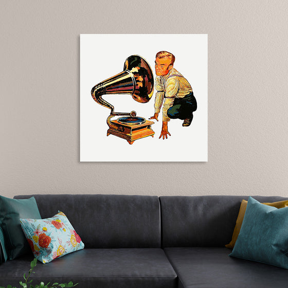 "Man Listening to Gramophone"