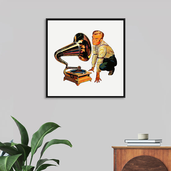 "Man Listening to Gramophone"