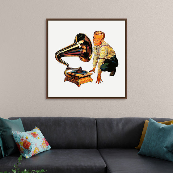 "Man Listening to Gramophone"