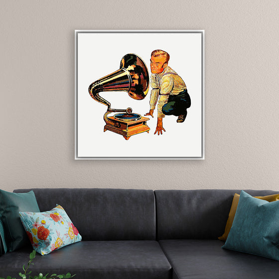 "Man Listening to Gramophone"