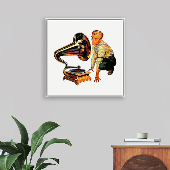 "Man Listening to Gramophone"