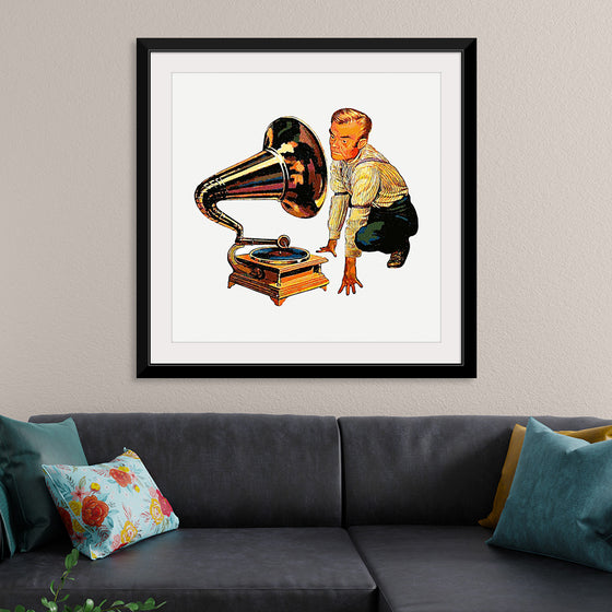 "Man Listening to Gramophone"