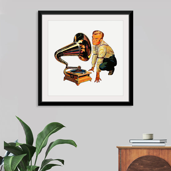 "Man Listening to Gramophone"