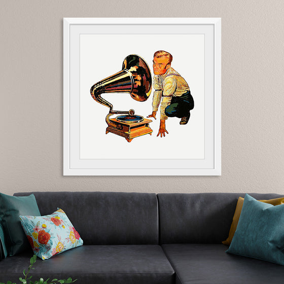 "Man Listening to Gramophone"