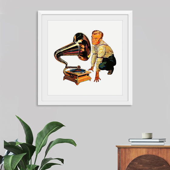 "Man Listening to Gramophone"