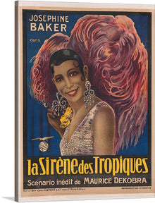  “Josephine Baker” is an exquisite artwork that captures the enigmatic charm and vibrant energy of the iconic entertainer. The artwork is an abstract representation of Josephine Baker rendered in bold lines and vibrant colors. Josephine is depicted wearing an elegant dress adorned with pearls; her face is not visible. She is surrounded by vibrant red feather boas creating a dramatic backdrop. 