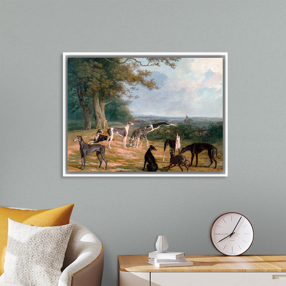 "Nine Greyhounds in a Landscape (1807)", Jacques–Laurent Agasse