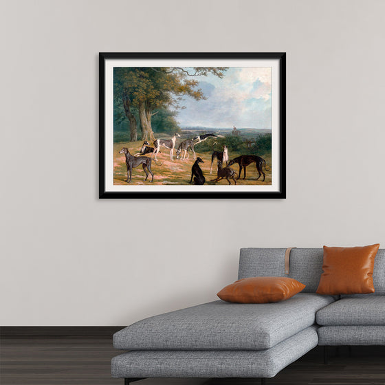 "Nine Greyhounds in a Landscape (1807)", Jacques–Laurent Agasse