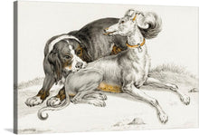  A Dog Bites Another Sitting Dog<span> by Jean Bernard (1775-1883) is a small but powerful oil painting that captures a moment of violence and aggression between two dogs.</span><span> The painting is notable for its realistic depiction of the animals and its dramatic use of light and shadow.</span>