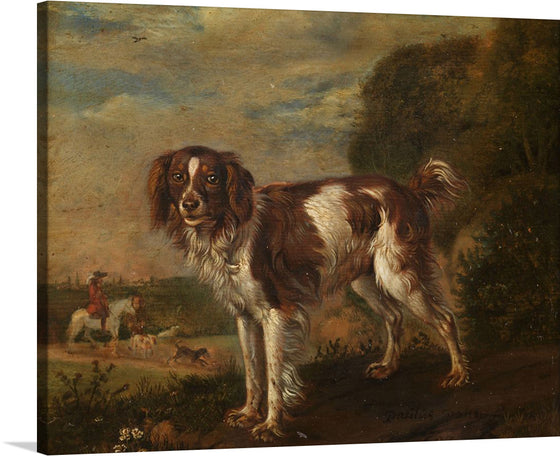 Immerse your space in the timeless charm of "A Spaniel (1653)" by Paulus Potter, now available as a captivating print. Potter's masterful rendering of this spaniel transforms the ordinary into the extraordinary, capturing the essence of canine grace and companionship. The subtle play of light on the fur, the expressive eyes, and the meticulous attention to detail make this artwork not merely a depiction of a spaniel but a celebration of the unique bond between humans and their loyal canine friends.