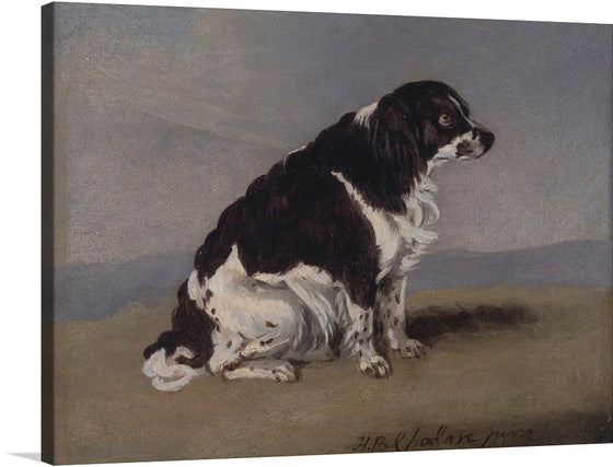 “The Duchess of York’s Spaniel (1804)” by Henry Bernard Chalon is a timeless tribute to canine companionship and aristocratic elegance. In this exquisite oil painting, a spaniel—graceful and dignified—takes center stage. Its glossy coat, soulful eyes, and poised demeanor evoke both loyalty and regality. Against a muted backdrop, the spaniel becomes a symbol of fidelity, faithfully serving the Duchess of York. 