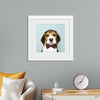 "Cute Beagle in a Dark Brown Bow Tie"