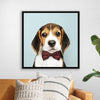 "Cute Beagle in a Dark Brown Bow Tie"