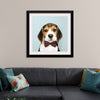 "Cute Beagle in a Dark Brown Bow Tie"