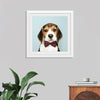 "Cute Beagle in a Dark Brown Bow Tie"