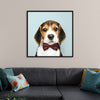 "Cute Beagle in a Dark Brown Bow Tie"