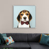 "Cute Beagle in a Dark Brown Bow Tie"