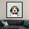 "Cute Beagle in a Dark Brown Bow Tie"