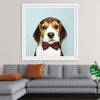 "Cute Beagle in a Dark Brown Bow Tie"