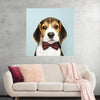 "Cute Beagle in a Dark Brown Bow Tie"