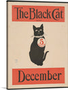 Introducing “The Black Cat” - a captivating print that embodies the enigmatic allure of our feline friends. This artwork, reminiscent of vintage aesthetics, features a poised black cat adorned with a studded collar and an emblematic tag marked “5 CENTS”. Set against a minimalist backdrop, the bold red headers accentuate the cat’s mystique. 