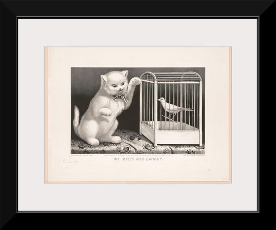 "My Kitty and Canary (1871)", Currier& Ives