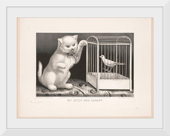 "My Kitty and Canary (1871)", Currier& Ives