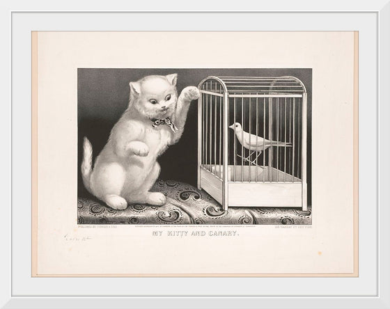 "My Kitty and Canary (1871)", Currier& Ives