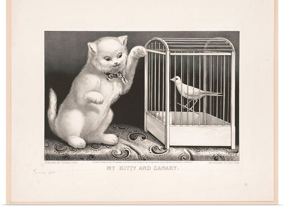 "My Kitty and Canary (1871)", Currier& Ives