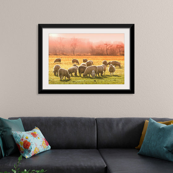 "Flock of Sheep in a Meadow"