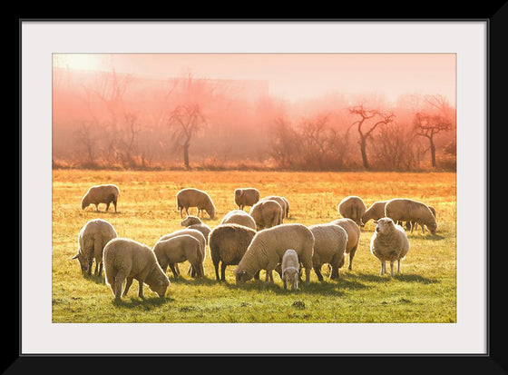 "Flock of Sheep in a Meadow"