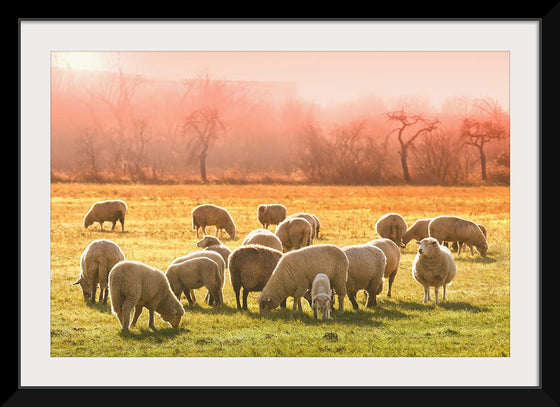 "Flock of Sheep in a Meadow"